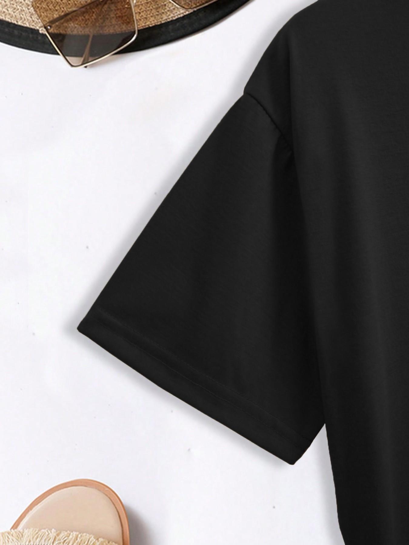 Women's 3-Pack Heart Print Round Neck Short Sleeve Tops, Soft Breathable Fabric, Casual Elegant T-Shirts for Spring Summer, Comfortable Fit, Fashion Essential