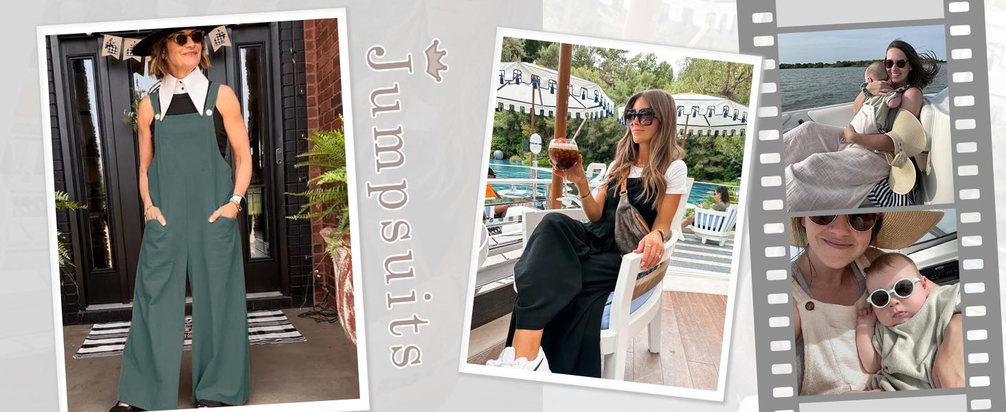 Molitree Summer Cotton Linen Bib Overalls Women Baggy Sleeveless Wide Leg Jumpsuits with Pockets Casual Womenswear Minimalist Apricot