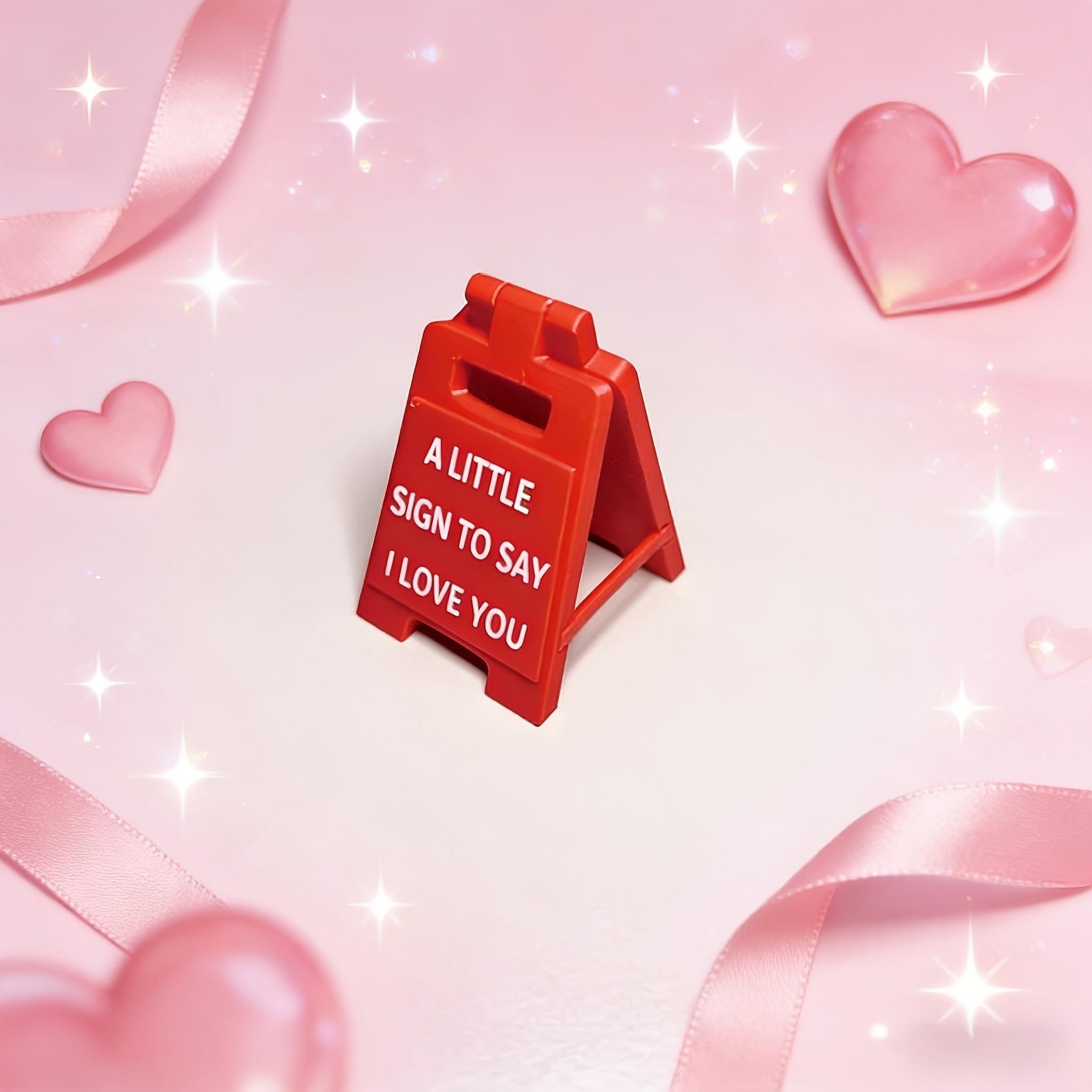 3D Printed Mini 'i Love You' Decorative Ornament, Romantic Gift for Valentine's Day, Small Holiday Present, Cute Love Token