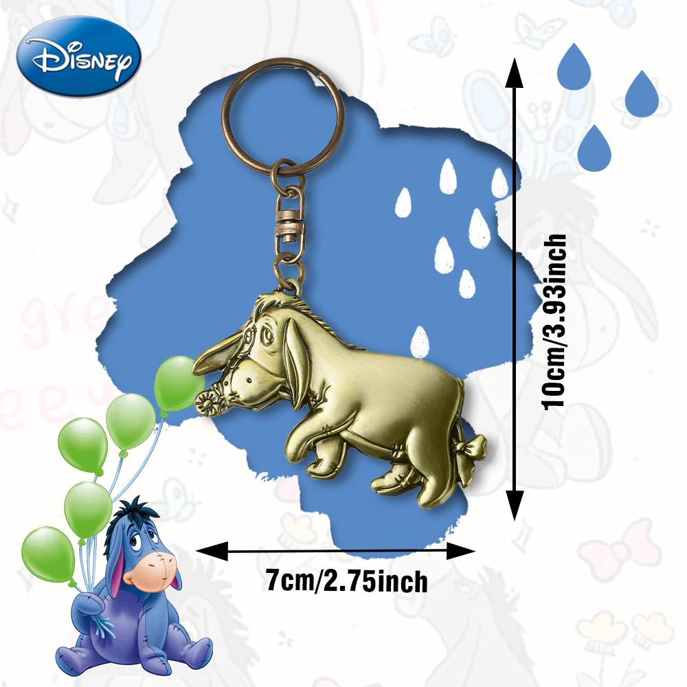 1PC Disney Officially Licensed Eeyore Keychain Metal Pewter Key Rings Metal Cute Cartoon Keychain Bag Decoration Fashion Accessories Key Loss Prevention Christmas Valentine's Day Party Gifts