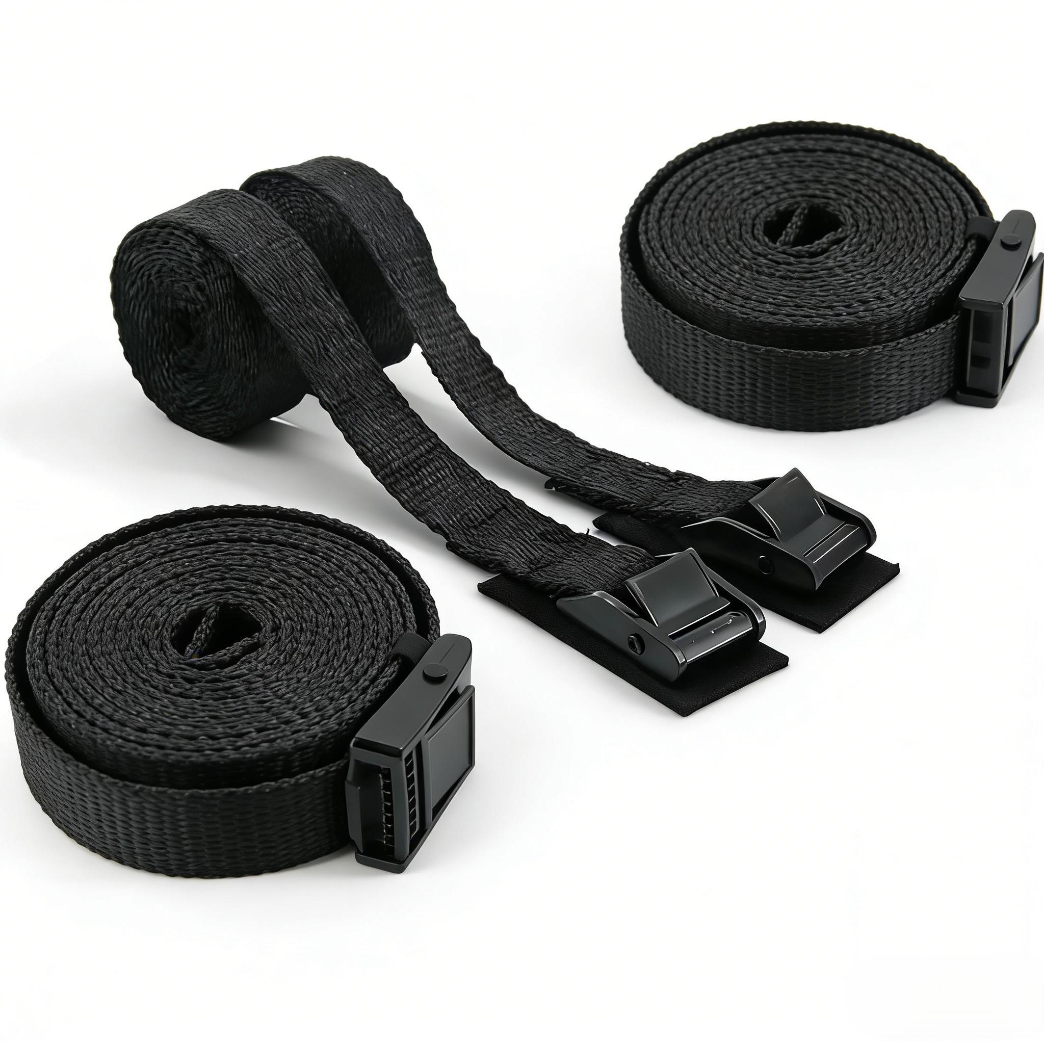 2-Pack Ratchet Straps with Anti-Scratch Pads, Safety Fixed Strap, Quick Release Buckle, for Motorcycles, Cargo, Kayaks, Boats, 78 Inches