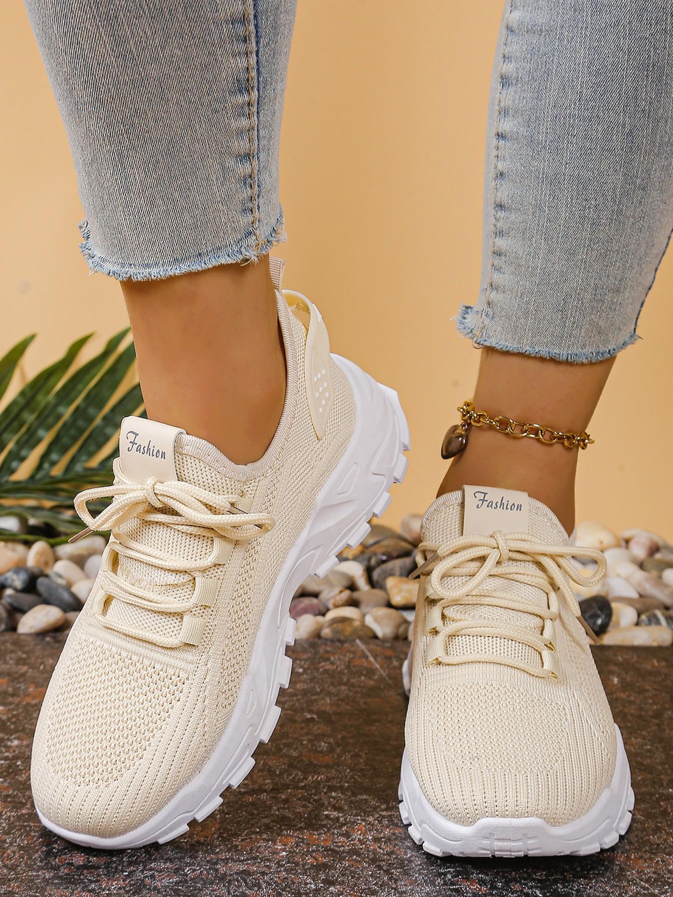 Comfortable Large size Women's white shoes  summer mesh lace sneakers, low-top Breathable running shoes | travel and vacation leisure