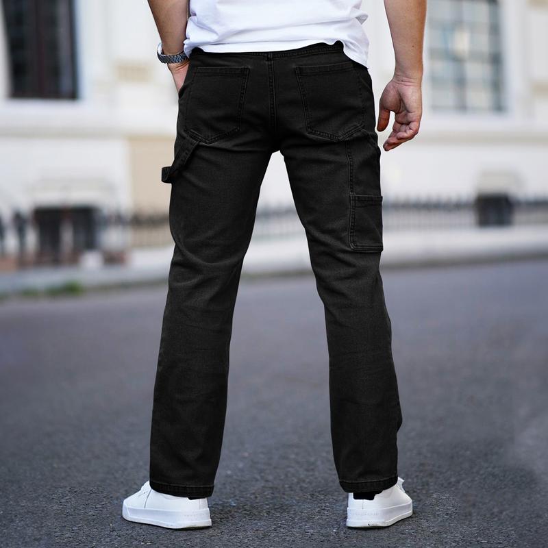 GINGTTO Men's Jeans Stretch Baggy Wide Leg Denim Pants Hip Hop Streetwear Carpenter Jean with Cargo Pockets