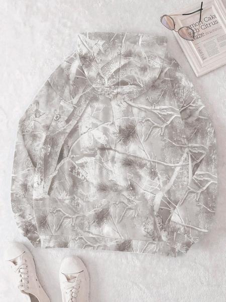 Jesus Is King Unisex Casual Hoodie, Branch Print Long Sleeve Loose Fit, Graduation & Back-To-School Wear, Fall Fashion Street Style