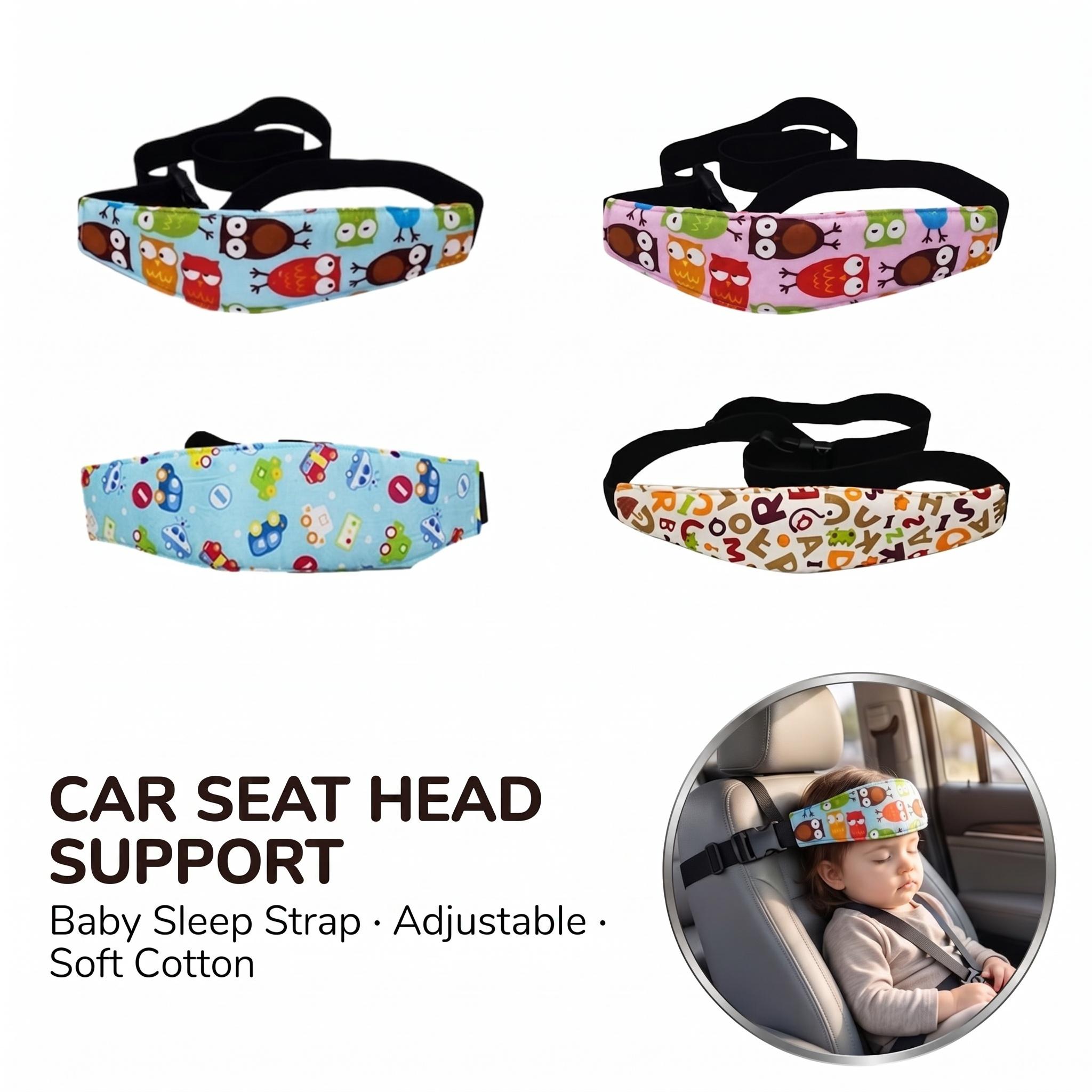 2 PCS Baby Car Seat Head Support Strap, Adjustable Soft Cotton Kids Sleep Head Band, Prevent Toddler Head Falling Forward While Driving, Child Travel Neck Support Safety Belt-YY0