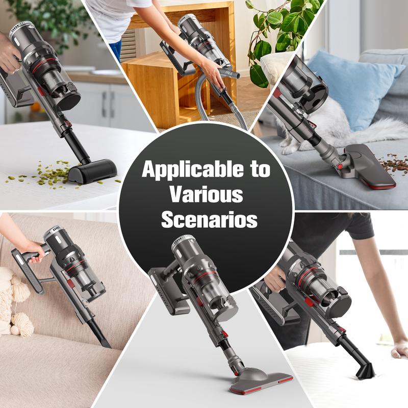 Cordless Vacuum Cleaner - 9 in 1 Stick Vacuum with 30000pa Powerful Suction & 600W Brushless Motor for Pet Hair Carpet and Floor，Cordless Vacuum ，Handheld Lightweight Vacuum for Home Hard Floor Carpet Pet Car