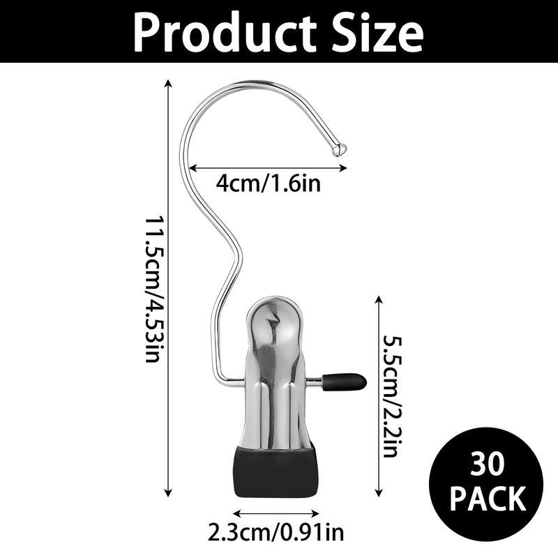 20/30/60pcs Boot Hangers Clips Laundry Hooks Stainless Steel for Closet Portable Home Travel Hats Handbags Towels Skirt Pack Hanging Organiser