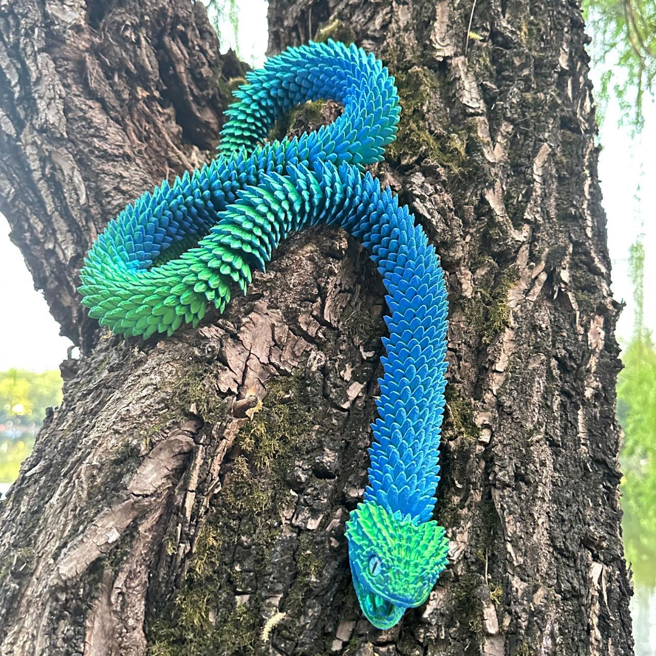 3D Printed Python Model 110cm/43.31inch, Creative Snake Decoration with Realistic Eyes, Home Decor, Creative Modern Decoration, Indoor Outdoor Use, Lifelike Design, Interior Decoration Accessories