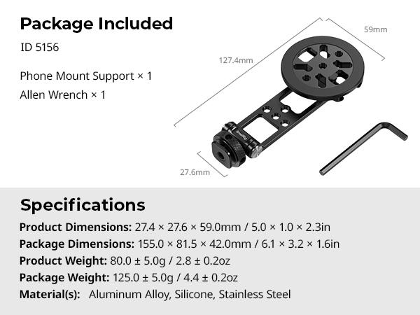 SmallRig Magnetic Metal Phone Mount with Cold Shoe Mount, Adjustable Rotatable Phone Tripod Holder Adapter for iphone17 Pro/MAX, Camera Monitoring, Tripods, Stabilizers - 5156