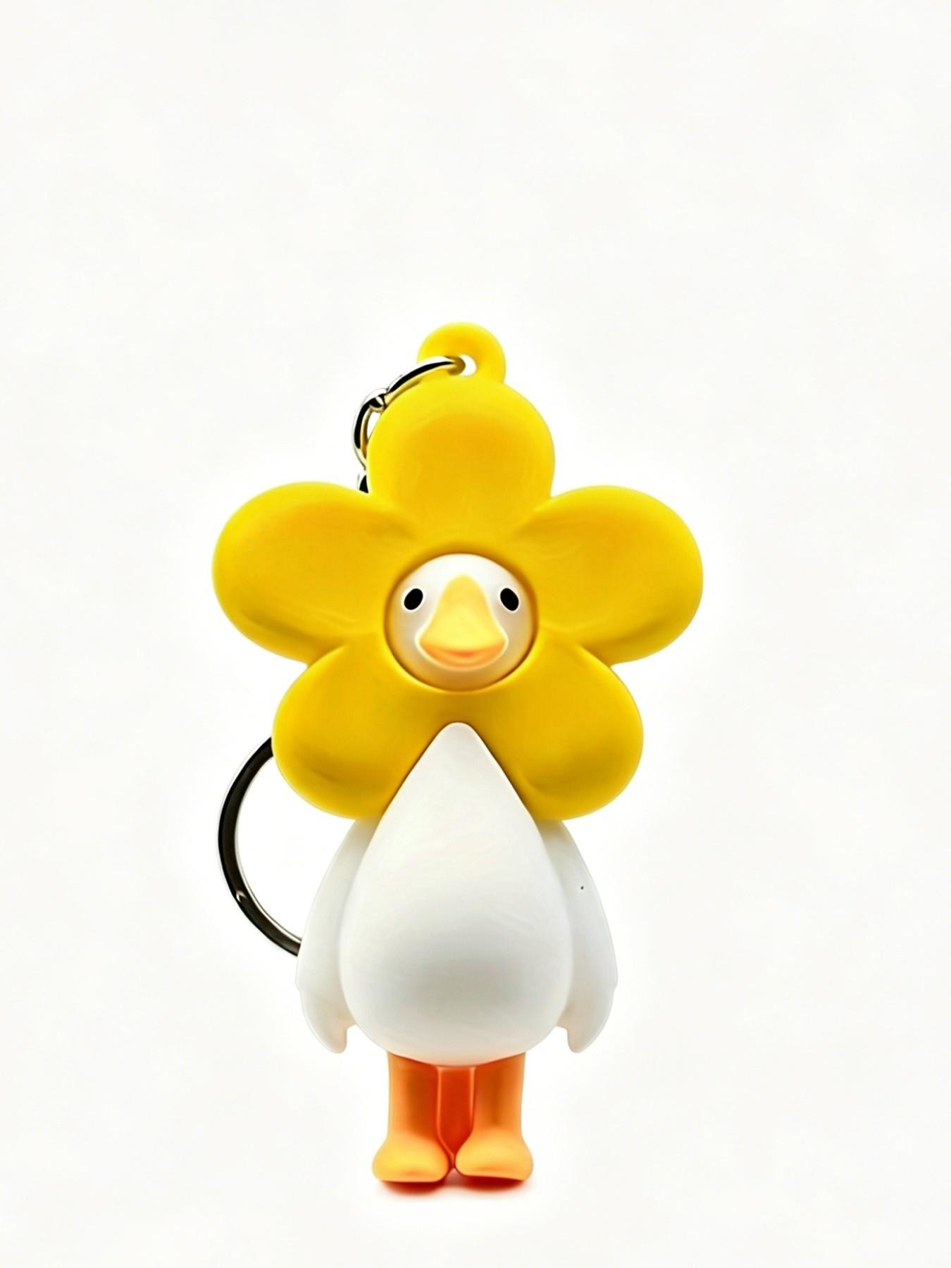 Cute Duck Keychains with Flower, Fun Animal Backpack Charms for Girls, Kawaii Duckling Pendant, Ideal Party Favors & Gifts