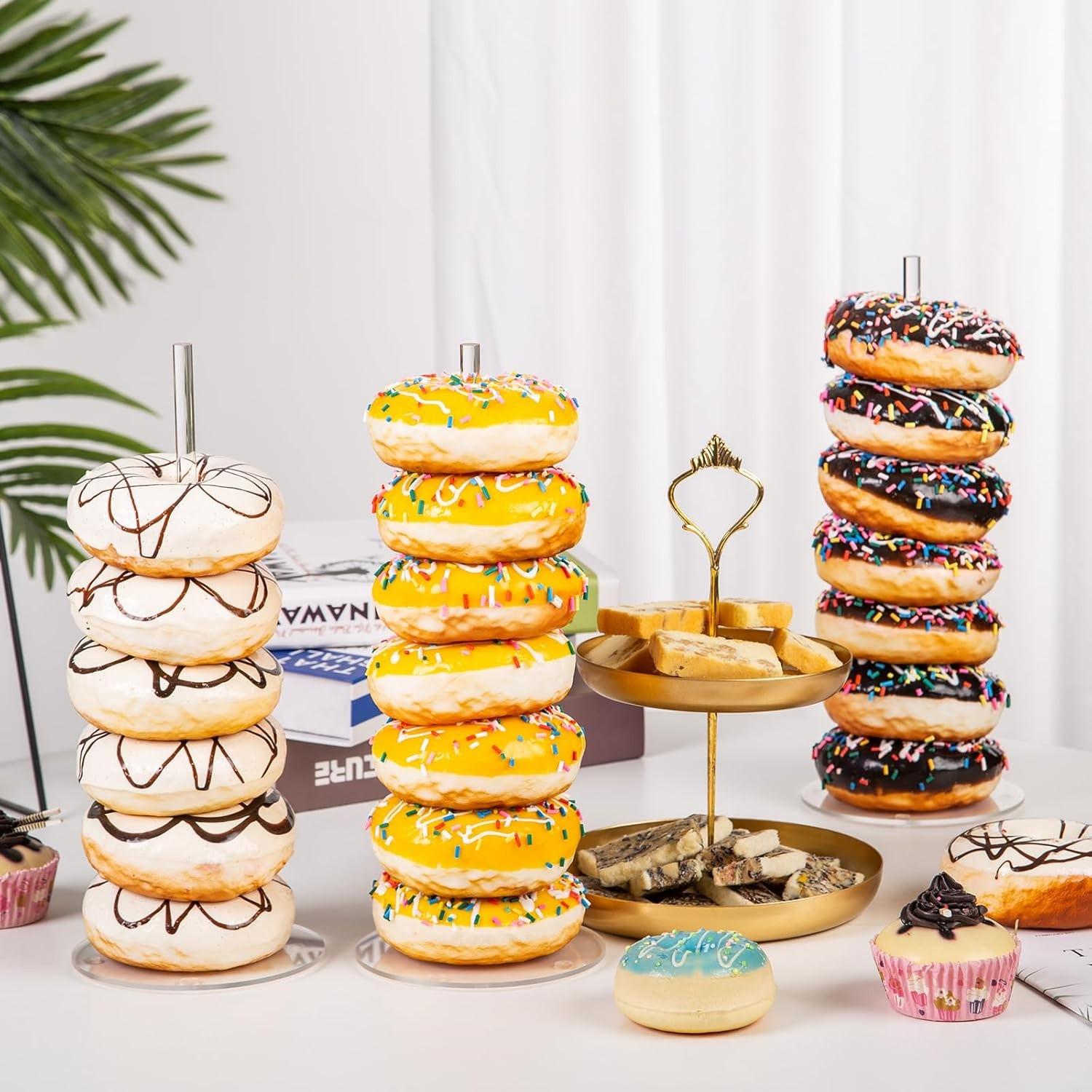 Transparent Doughnut Stand for Party Displays, Multi-Functional Dessert Table Decoration, Ideal for Weddings, Birthdays, Class Reunions