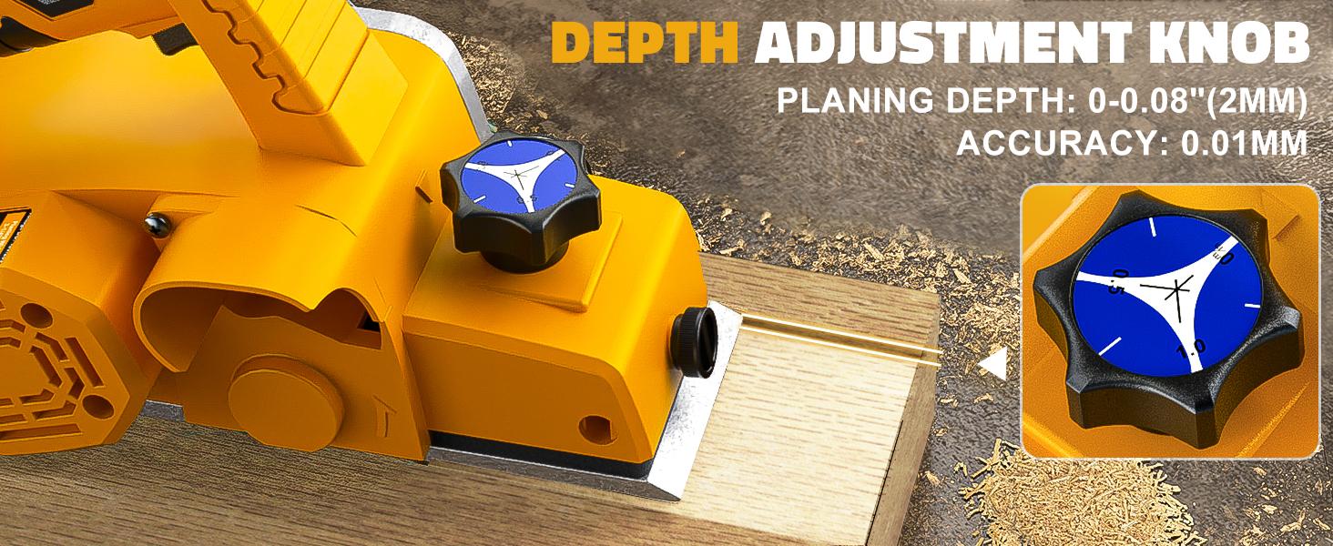 Cordless 3-1/4" Electric Hand Planer Compatible with Dewalt 20V Battery (No Battery!!) 15000RPM Power Wood Planer for Woodworking Carpentry and Home DIY Edge