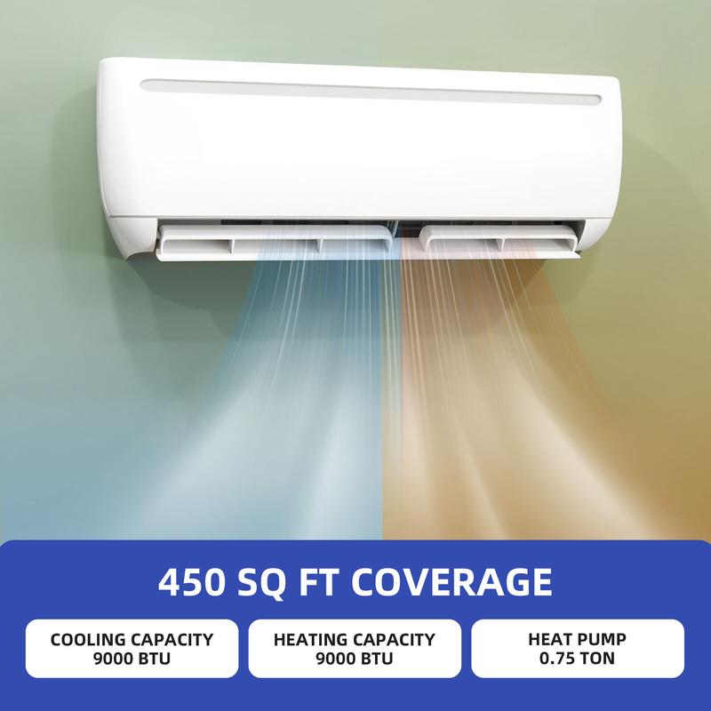 DWVO 9000 BTU 110V Mini Split Air Conditioner Heat Pump System Ductless Wifi SEER19