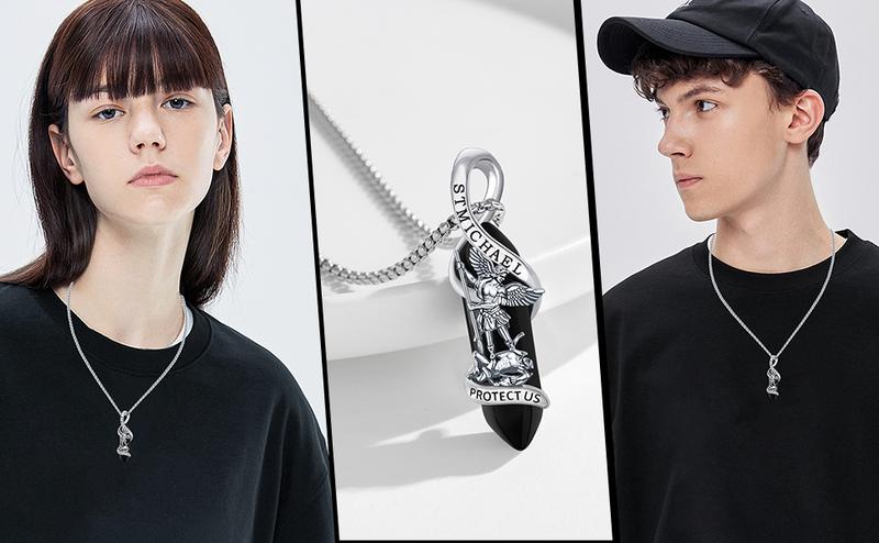 925 Sterling Silver Saint Michael Necklace Archangel Michael Pendant Healing Crystal Amulet Protection Catholic Jewelry for Men Women TikTokShopBlackFriday 925 Sterling Silver Saint Michael Necklace Archangel Michael Pendant Healing Crystal Amulet Protection Catholic Jewelry for Men Women TikTokShopBlackFriday