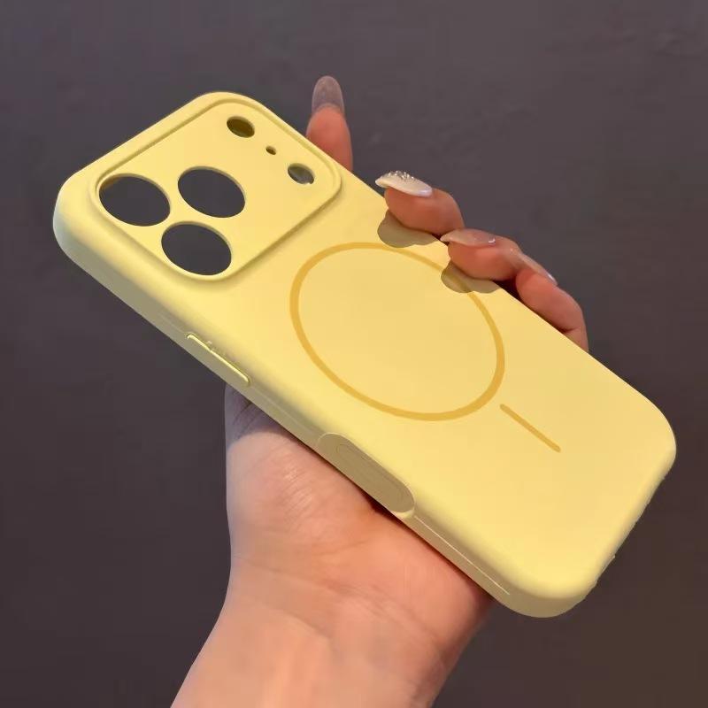 Luxury Magnetic Soft Silicone Phone Case for iPhone 16/15/14/13/12 Pro Max Plus, Wireless Charging Compatible, Drop Protection