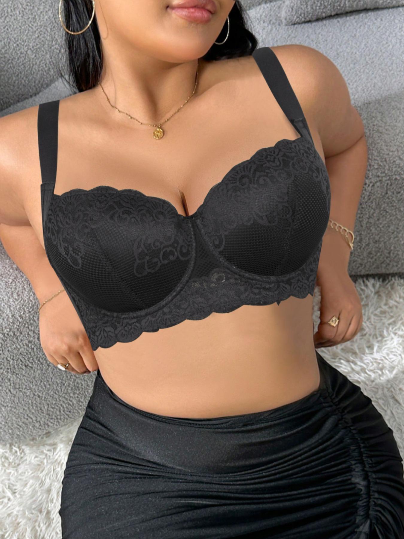3-Pack Plus Size Bras for Women, Womenswear, Supportive Underwire Full-Coverage Push-Up Lingerie, Underwear, Anti-Sagging Comfortable Casual Sexy Everyday Bra for Daily Wear, Sports and Back to School Outfits