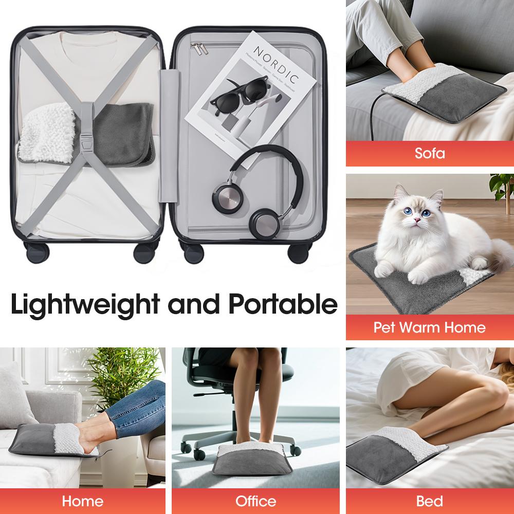 USB Plug-In Foot Warmer Pad Constant Temperature, Detachable Heated Foot Mat for Autumn Winter, Foot Heating Device for Cold Weather Use USB Plug-In Foot Warmer Pad Constant Temperature, Detachable Heated Foot Mat for Autumn Winter, Foot Heating Device for Cold Weather Use