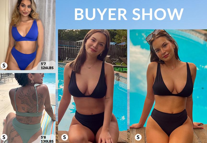 Yonique High Waisted Thong Bikini Set High Cut Bikini Two Piece Swimsuits V Neck Bathing Suit Triangle Bikini Top with High Cut High Rise Bikini Bottom Sexy Swimsuit for Women