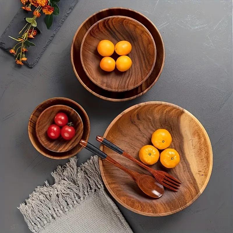 Handmade Natural Wood Bowl, Food Grade Oil Coating, Eco-Friendly Dinnerware, Salad/rice/soup Bowl, Unique Wooden Texture Design, Bowl with Lid