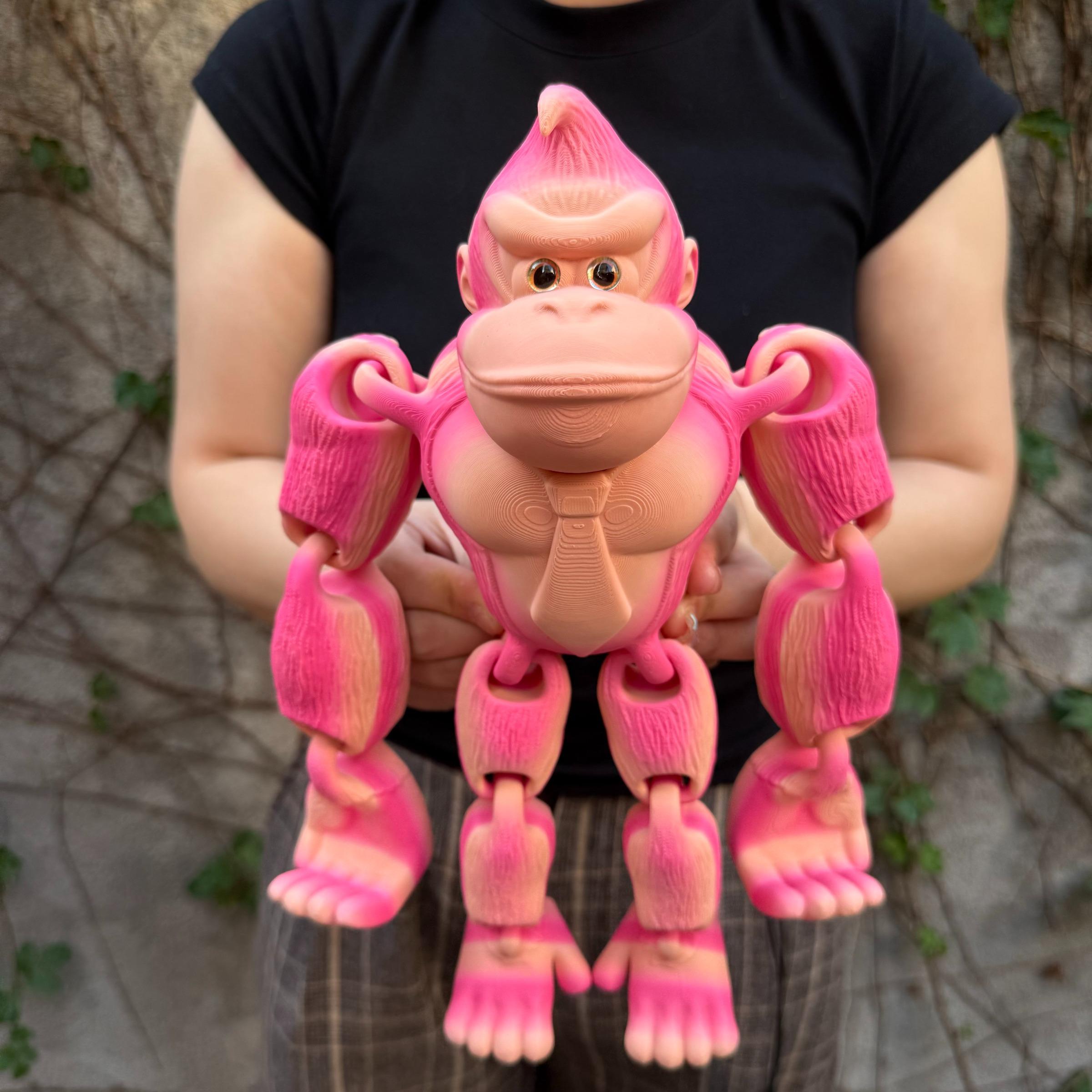 3D Printed Long Arm Gorilla Figurine, Home Decor, Realistic Eyes, Moveable Joints, Articulating Animal Figurines, Christmas Gift, Birthday Present, Animal Statue
