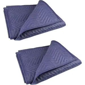 2 Moving Blankets 40"x 72" Heavy Duty Thick Professional Quilted Packing Shipping Blankets for Furniture Wrapping, Ideal for Moving and Shipping Moving Supplies