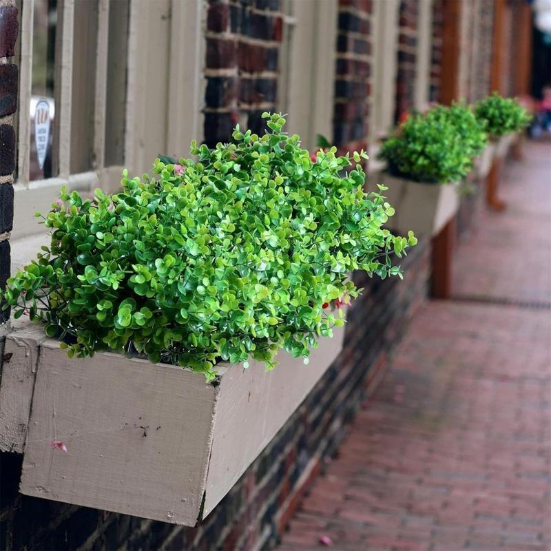 18 Pcs No Fade Artificial Plants Greenery Stems, 3 Types Realistic Faux Eucalyptus Grass Shrubs, UV Resistant Faux Greenery for Outdoor Indoor Home Garden Yard Window Box Porch Patio Balcony Farmhouse Wedding Party Table Centerpieces DIY Decoration