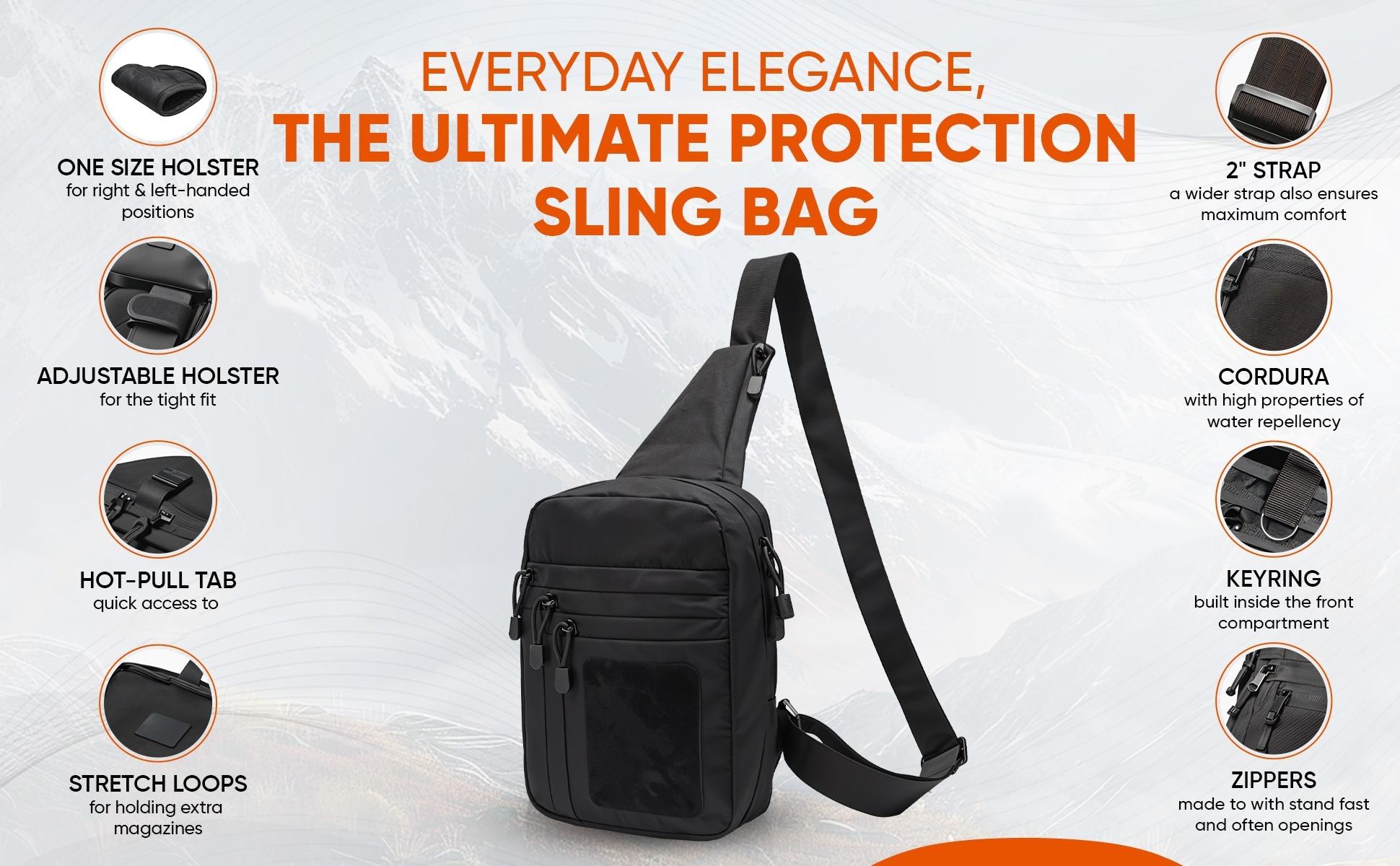 BIGWIG Men's Tactical Shoulder Bag - Crossbody Concealed Carry Chest Bag - Men's Crossbody Bag - Stand-Up Shoulder Strap Chest Bag - Waterproof Oxford Cloth outdoor bag backpack