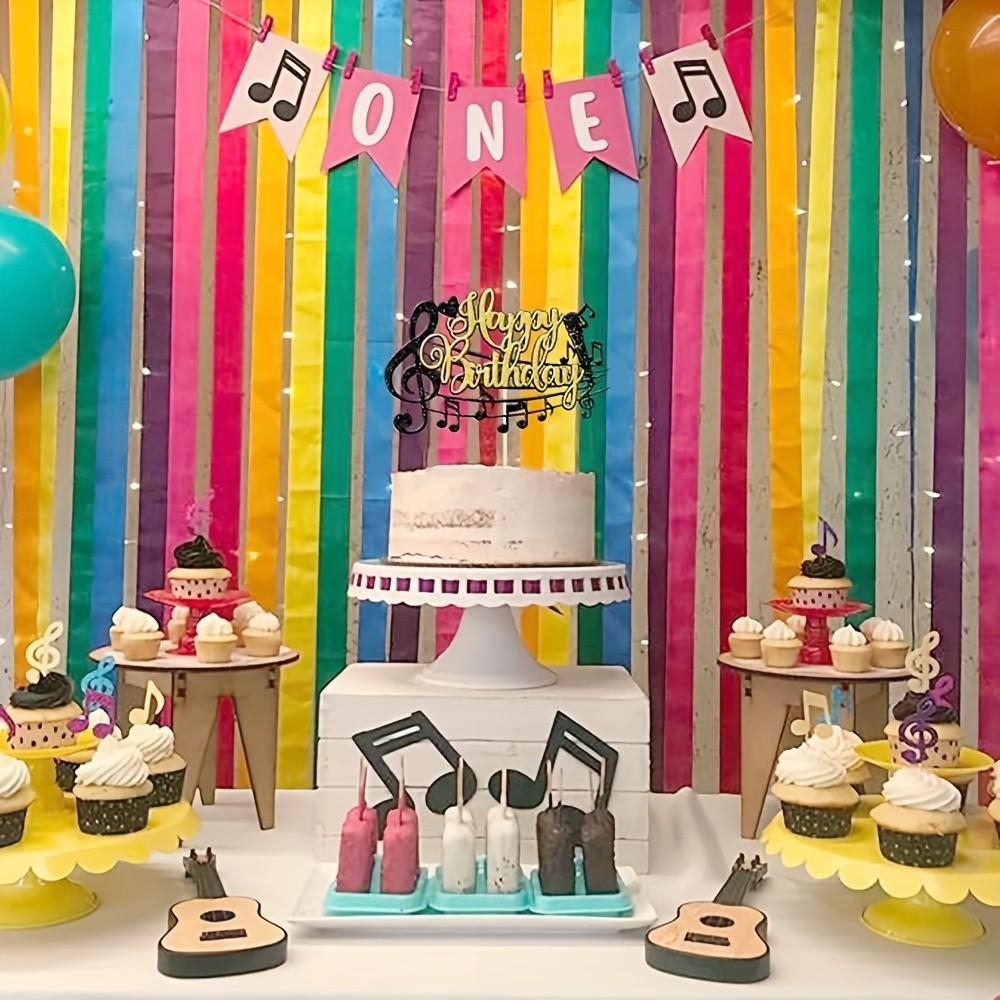 1 music-themed birthday party cake decoration