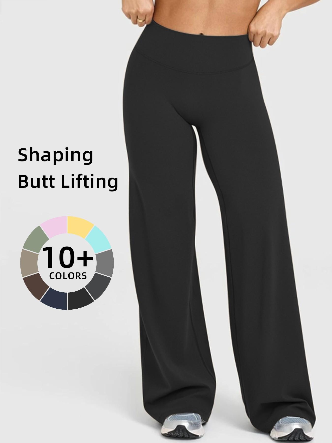 Women's High Waisted Elastic Wide Leg Pants, Loose Straight Fit, Perfect for Yoga and Pilates, Comfortable Daily Wear