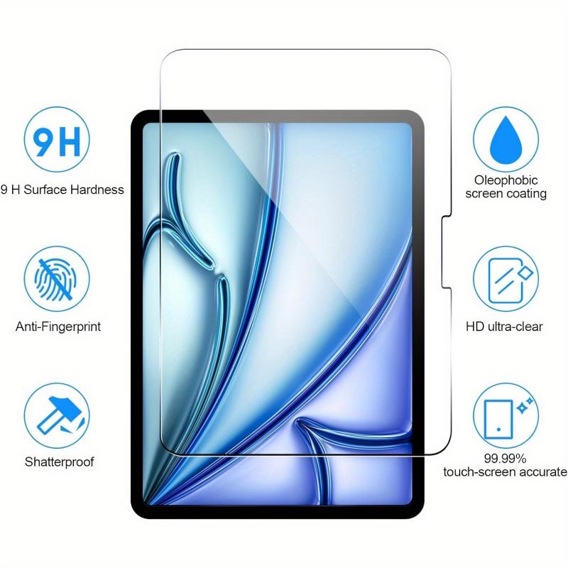 3-piece set of tempered glass screen protectors suitable for iPad Air 11-inch M2 2024/M3 2025 A2902/A2903/A2904 A3267/A3270/A3266, transparent anti-fingerprint, anti-glare, scratch-resistant