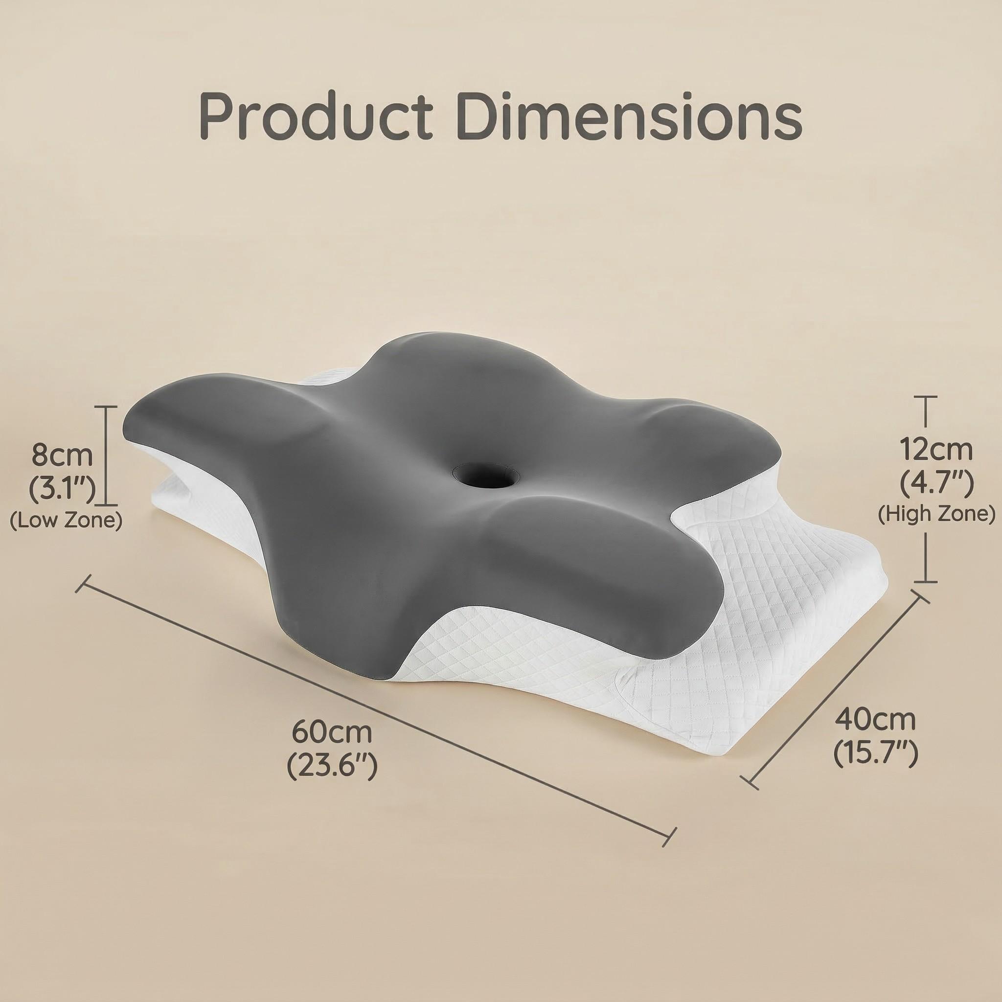 Orthopedic Neck Pillow for Pain Relief Cervical Support Memory Foam Contour Design Cooling Pillowcase Ideal for Side Stomach Back Sleepers