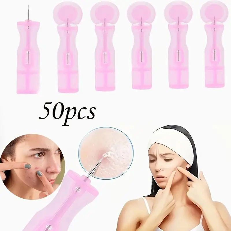 50 pieces of ultra-fine needles, closed-type acne needles, disposable acne pick-up needles, cleaning set, Whitehead Remover, Facial Care Tools, Cosmetology Supplies, Face Tools, Skin Care Tools
