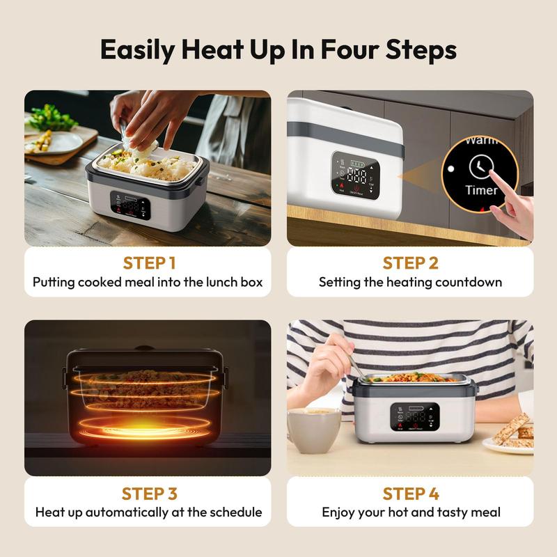 Self-Heating Food Heater, Rechargeable Portable Lunch Box for Office, Travel, Car, Picnic & Outdoor Use, Easy and Convenient Meal Prep, Thermal Lunch Boxes Self-Heating Food Heater, Rechargeable Portable Lunch Box for Office, Travel, Car, Picnic & Outdoor Use, Easy and Convenient Meal Prep, Thermal Lunch Boxes