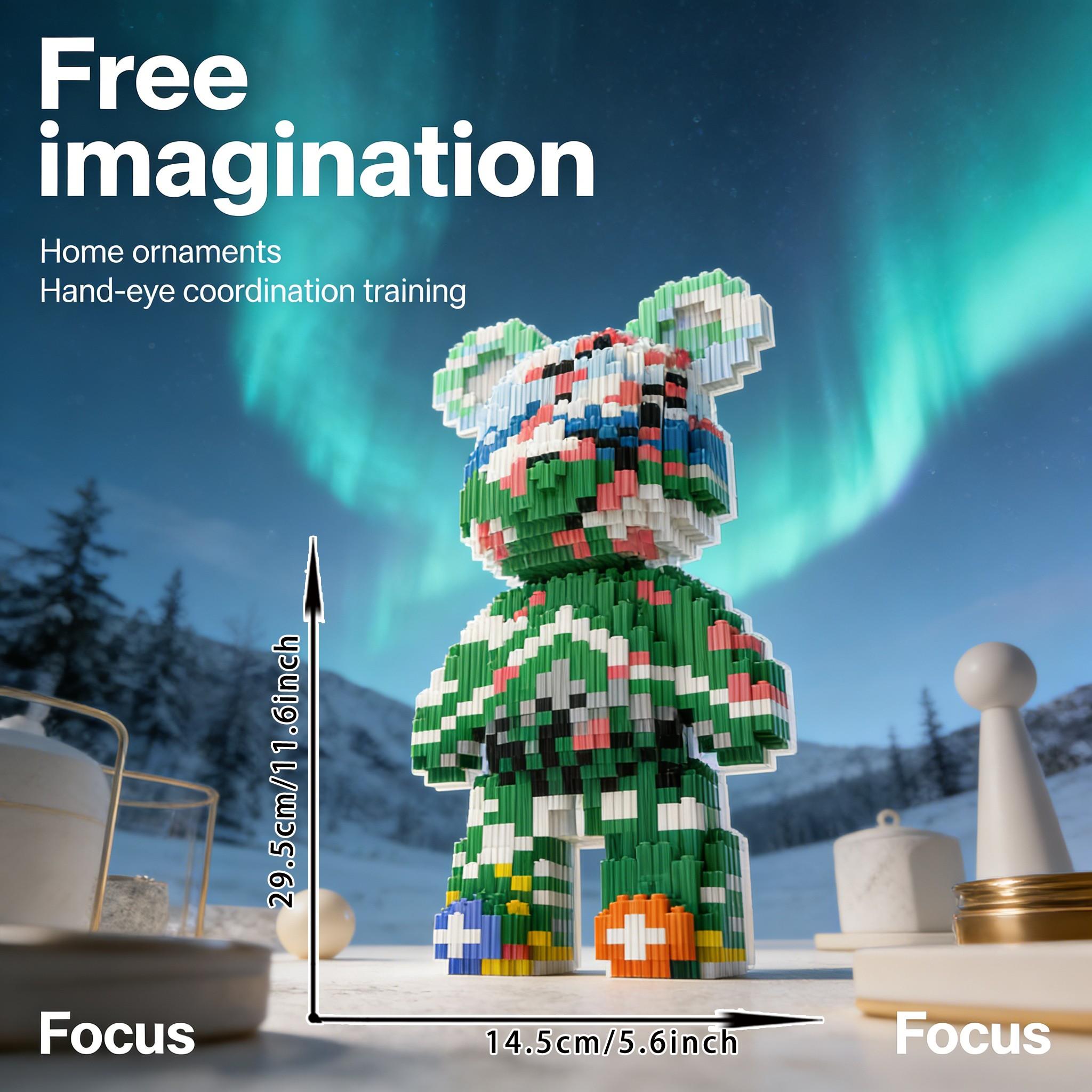 Bear Pattern Creative Building Blocks Model, 1451pcs, Original Authentic, New 2026 Size, Gift Idea, DIY Craft, Home Decor