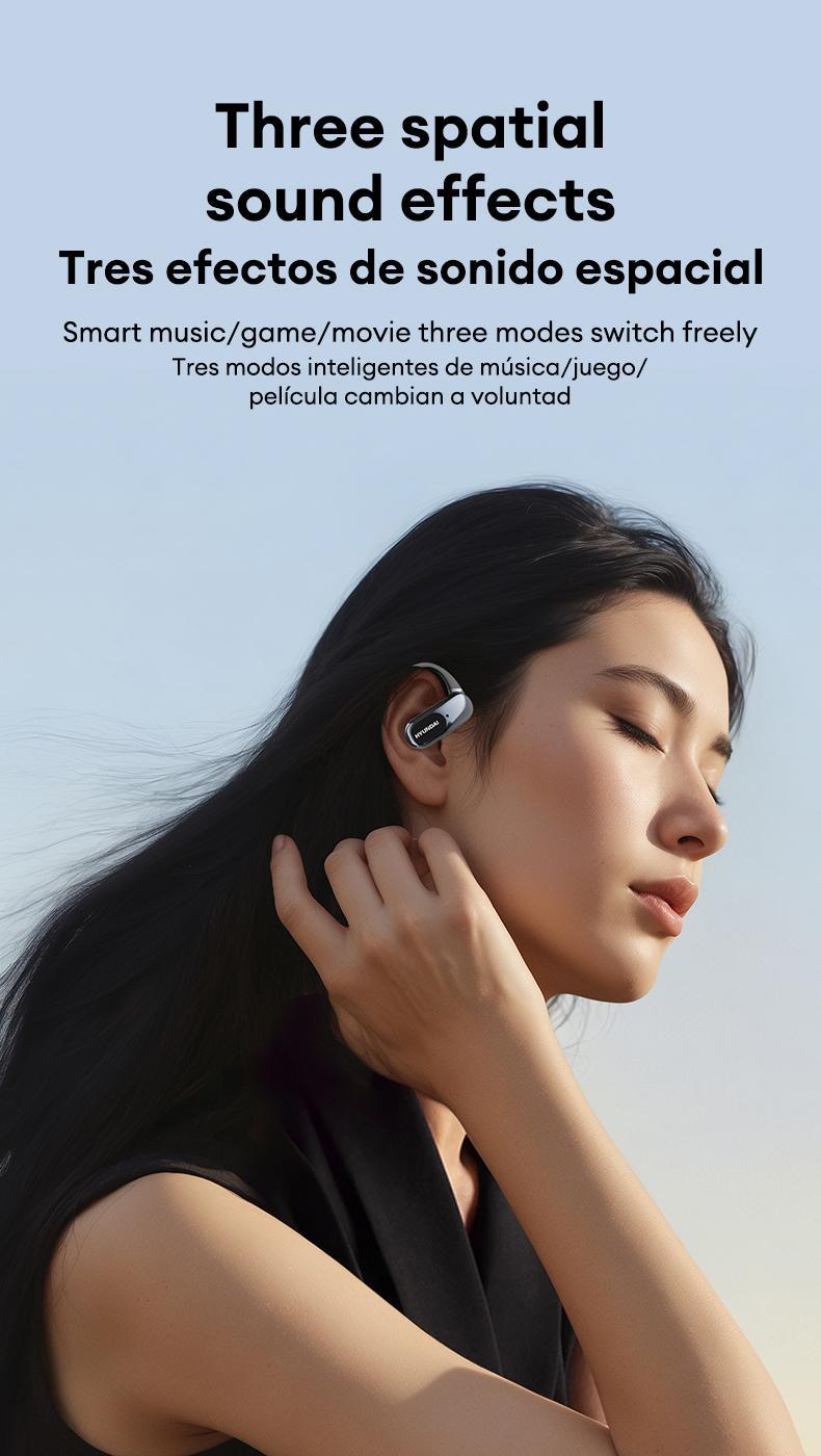 HYUNDAI OpenAir Ultra  Intelligent Earphones, Full-Color Touch Display Bluetooth Earbuds ，Dynamic Stereo Sound Earbuds with ENC Call Noise Canceling Mic