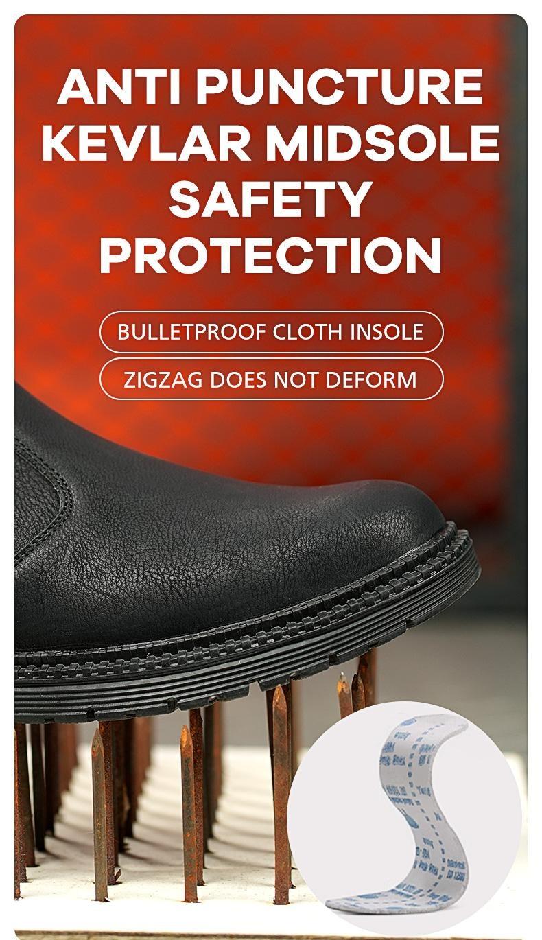 MKK Splash-proof Smash-proof Puncture-proof Breathable Safety Shoes Lightweight Steel Toe Brown Non-slip Work Boots for Women Waterproof Worker Boots