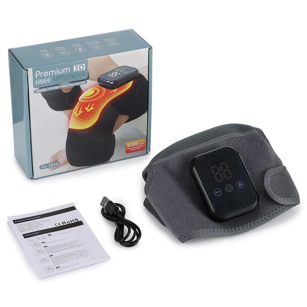 Hot compress vibrating knee joint massager, extended heating knee pad, 3 types of vibration and 3 levels of hot compress, massage knee pad, adjustable extension strap for joint discomfort, suitable for gifting to parents and friends