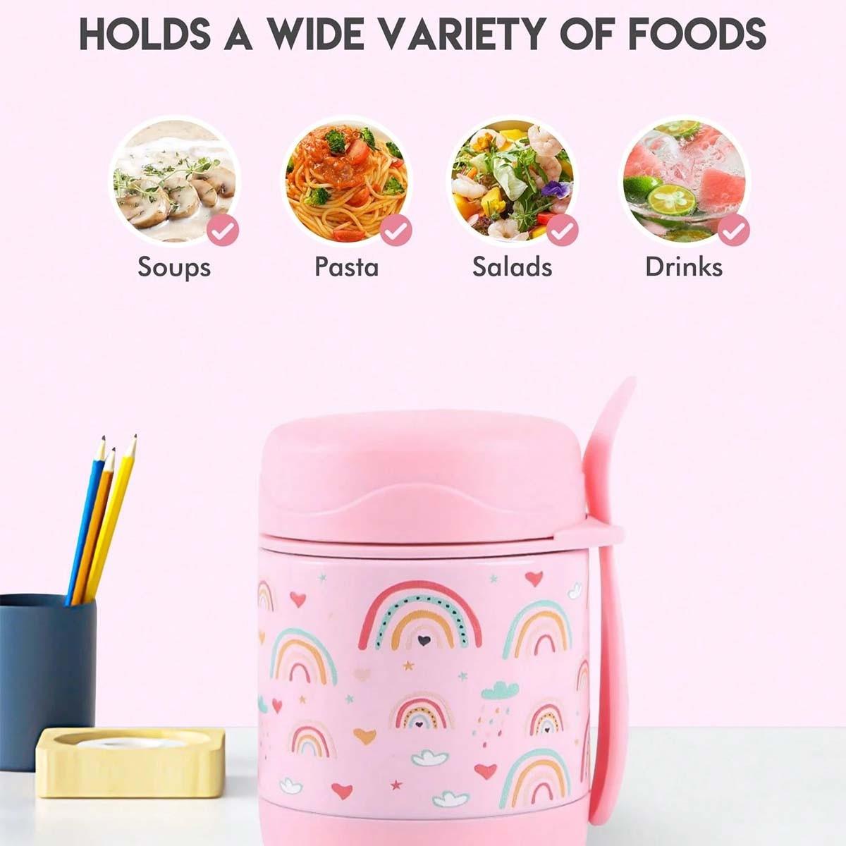 10oz Stainless Steel Insulated Food Jar with Spoon, Leak-Proof Soup Cup, Modern Style, Ideal for Students, Office, Travel, Kitchen, Great Gift
