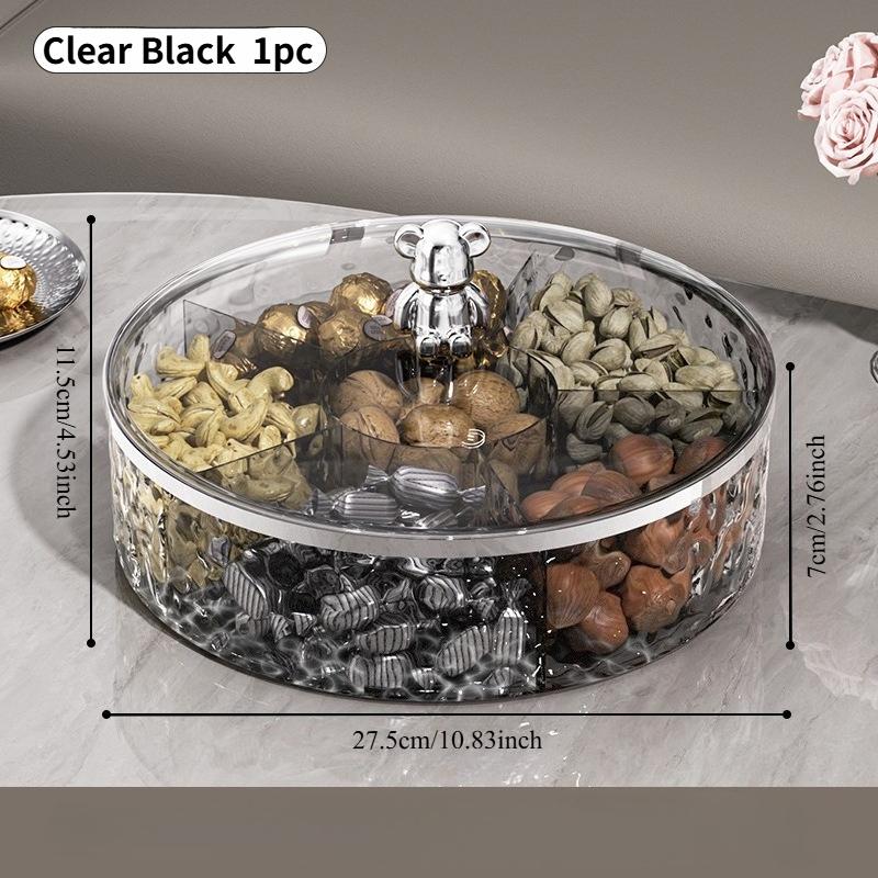 Sealed Divided Dried Fruit Tray, Light Luxury Snack Storage Box, Premium Fruit Plate for Home Coffee Table