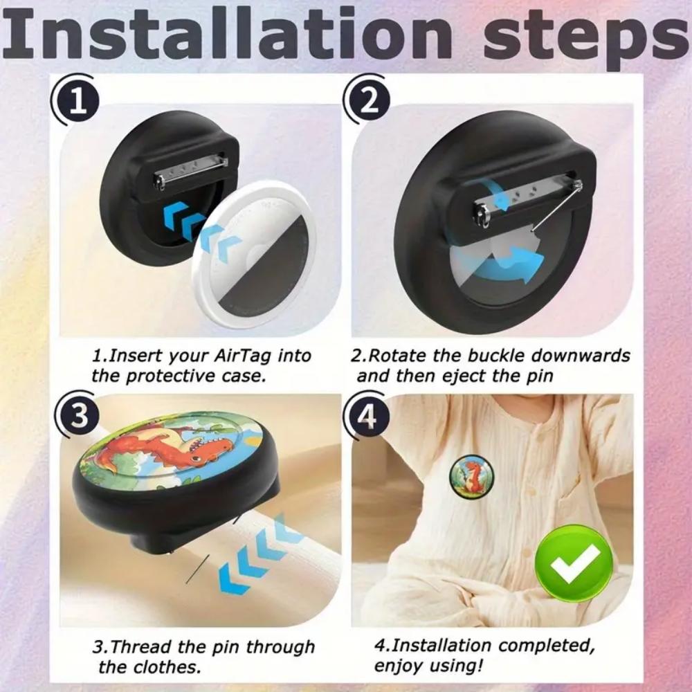 The cute silicone Apple AirTag protection case keychain is suitable for badges, Apple GPS trackers, positioning devices, cartoon brooches and other products. It has waterproof and shockproof protection functions.