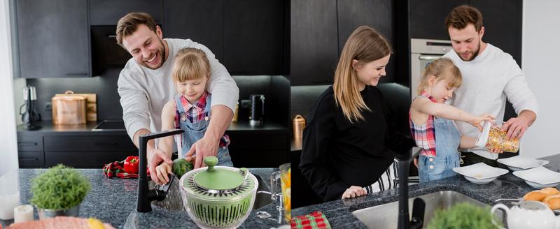 Salad Spinner +Chopper Combo –Includes Colander & Pasta Strainer– 5-in-1 Kitchen Must-Have (Springtok Green) Vegetable Cutting Slicer Utensils Fruit Spinach Drainer handheld cheese grater