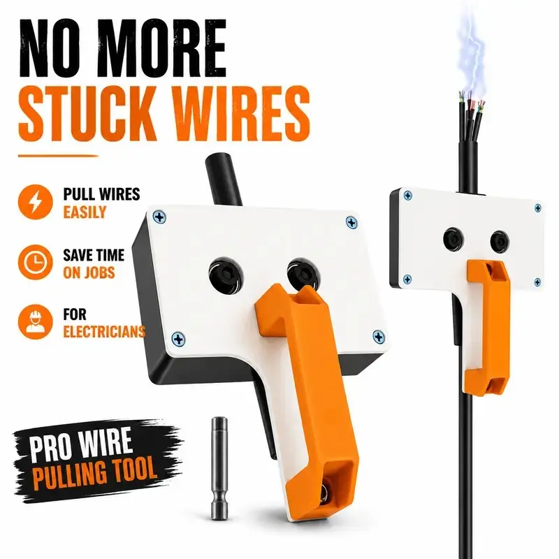 Manual Durable Wire Puller, DIY Tools Compatible, Max 0.3" Cable Capacity, Easy Wall Wiring Fishing, Residential Use
