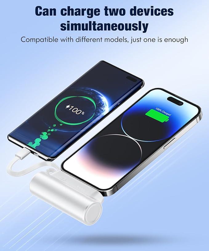 TikTokShopfalldealsforyou 8000mAh Portable Capsule Mobile Power - Mini USB-C Charging with Dual Inputs and 18W Fast Charging - Rechargeable Mobile Power with Stand for On-the-go Use Plug and Play, for Apple, Android,Gift,Springtok TikTokShopfalldealsforyou 8000mAh Portable Capsule Mobile Power - Mini USB-C Charging with Dual Inputs and 18W Fast Charging - Rechargeable Mobile Power with Stand for On-the-go Use Plug and Play, for Apple, Android,Gift,Springtok