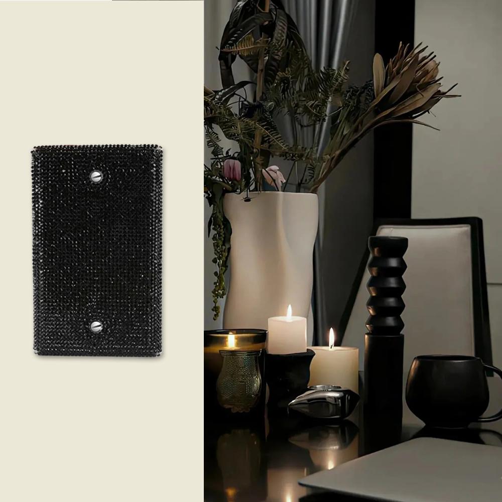 Shiny Rhinestone Wall Panel, Light Switch Cover, Durable Decorative Dual Toggle Socket Panel, Stylish Home Accessory