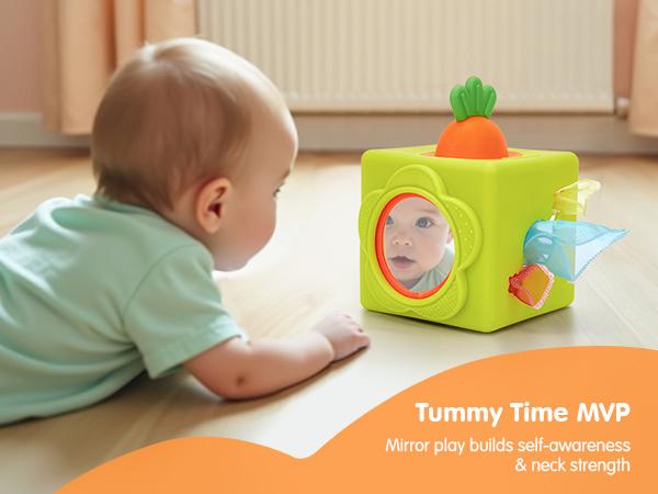 hahaland Baby Tissue Box Toy - Silicone Baby Toys 6-12 Months Montessori Toy for 6 Month Old - 6-in-1 Soft Busy Activity Cube with Scarves, Crinkle, Textures, Mirror, Sensory Popper - Gifts for Babies hahaland Baby Tissue Box Toy - Silicone Baby Toys 6-12 Months Montessori Toy for 6 Month Old - 6-in-1 Soft Busy Activity Cube with Scarves, Crinkle, Textures, Mirror, Sensory Popper - Gifts for Babies