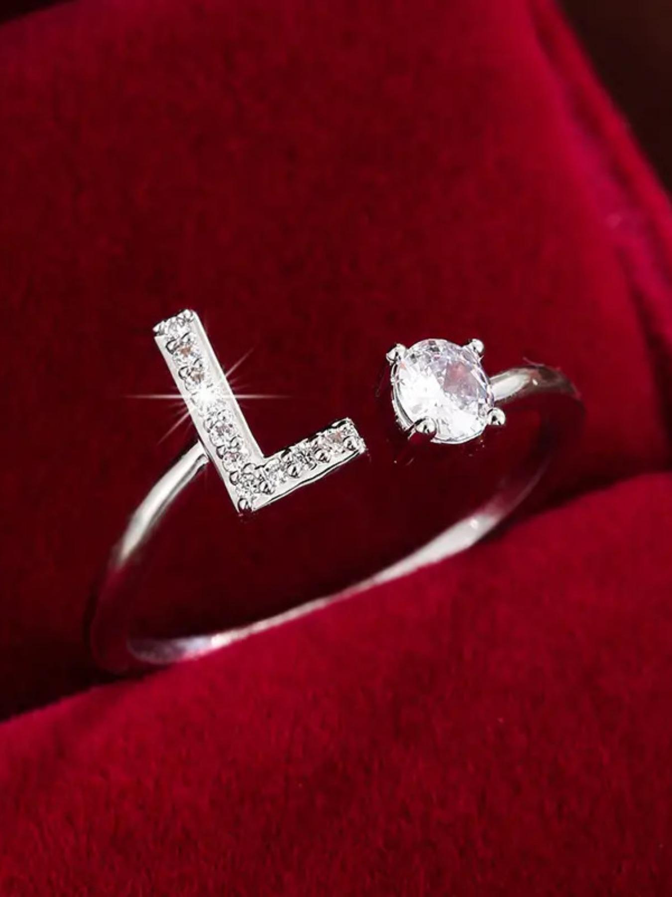 26 Letter Open Adjustable Ring| 14K Gold Plated Micro-Pavé Zircon| Minimalist Stackable Ring for Women – Perfect for Gifting, Parties & Daily Wear