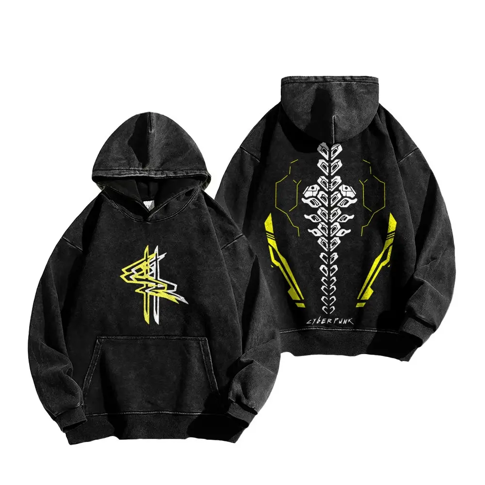 Cyberpunk Machinery Long Sleeve Cotton Unisex Vintage Hoodie