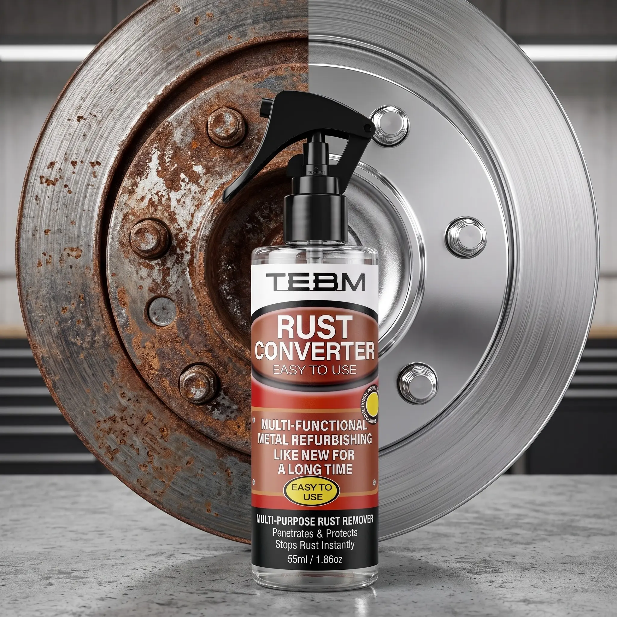 Fast Acting Metal Rust Cleaner Spray Non Abrasive Rust Remover For Kitchen Sink Fence Gate Hardware Bicycle Industrial Rusty Components