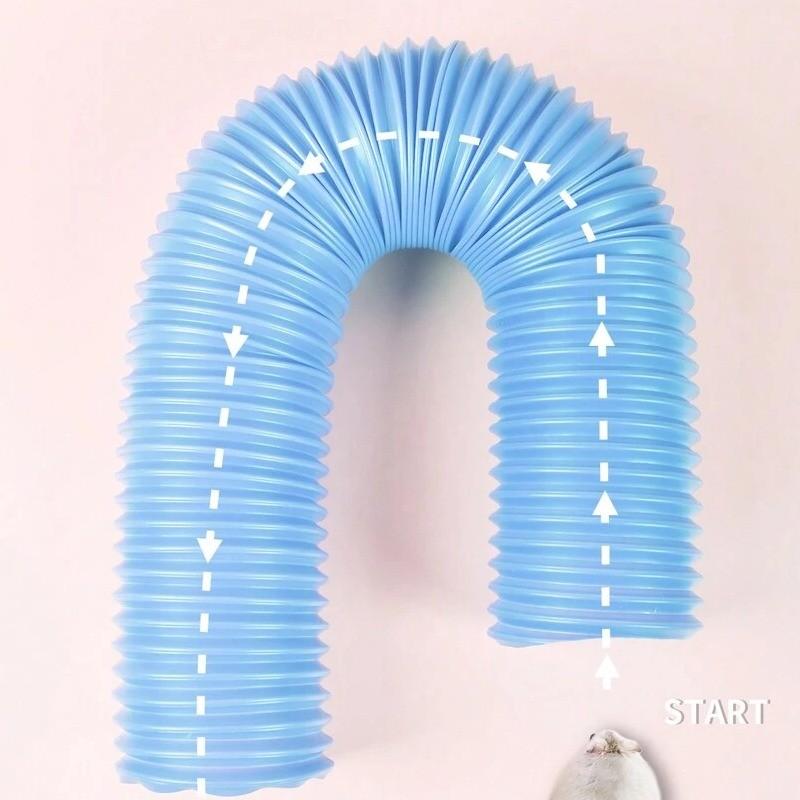Durable Plastic Expandable Tunnel, Flexible Play Tube & Hideaway for Small Pets, Space-Saving Retractable Toy for Hamsters, Hedgehogs & Guinea Pigs