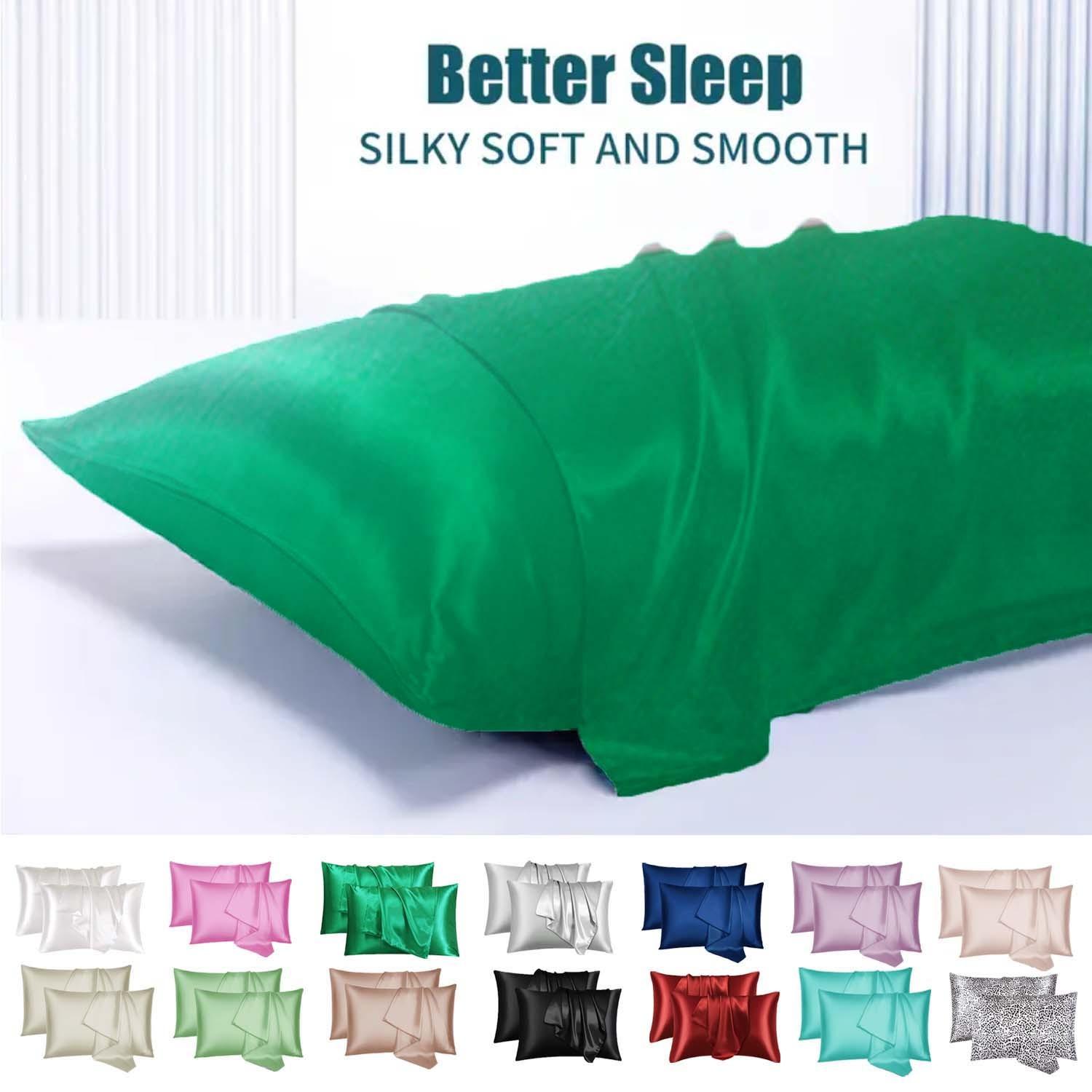 Luxury Satin Pillowcase for Hair & Skin, Cooling Silky Smooth Pillow Cover, Wrinkle-Free & Breathable, All-Season Comfort for Better Sleep, Bedroom & Travel Essentials, Great Gift for Women Men Teens